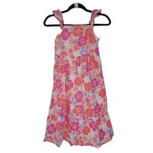 Gap Kids Orange and Pink Floral Flower Dress